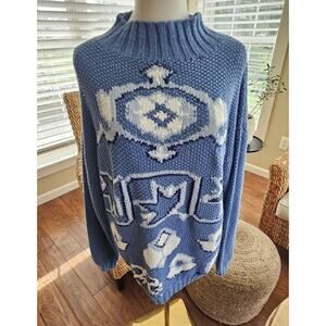 Cambridge Dry Goods Co Knit Sweater Women's Size L NWT Aztec Nordic Vintage